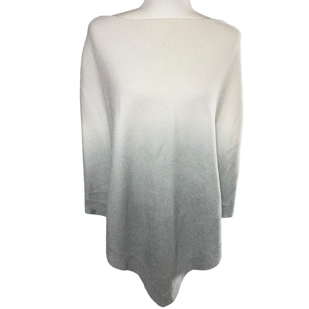 Barefoot Dreams CozyChic Ultra Lite Ombre Poncho Cream Gray Women's One Size